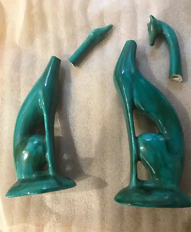 Dog Figurines Restoration - Before Dog Figurines Restoration - Before